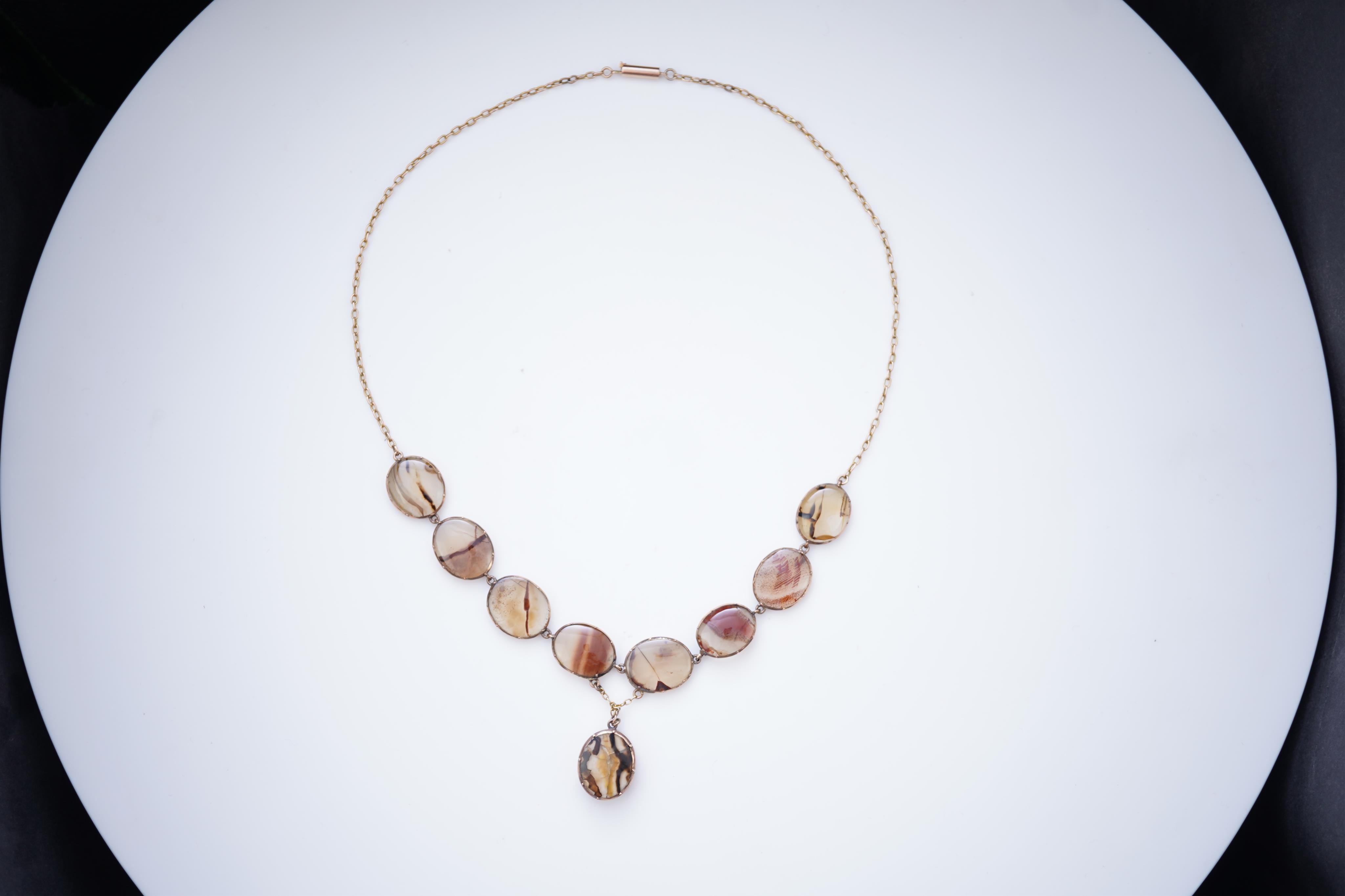 A Georgian agate necklace, early 19th century and later